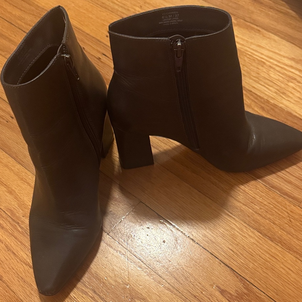 Vince Camuto Elegant Dark Brown Ankle Boots